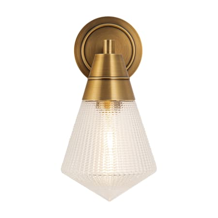 A large image of the Kuzco Lighting WV348106 Vintage Brass / Clear Prismatic Glass