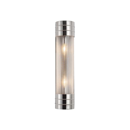 A large image of the Kuzco Lighting WV348218 Polished Nickel / Clear Prismatic Glass