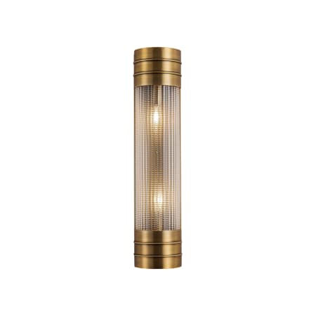 A large image of the Kuzco Lighting WV348218 Vintage Brass / Clear Prismatic Glass