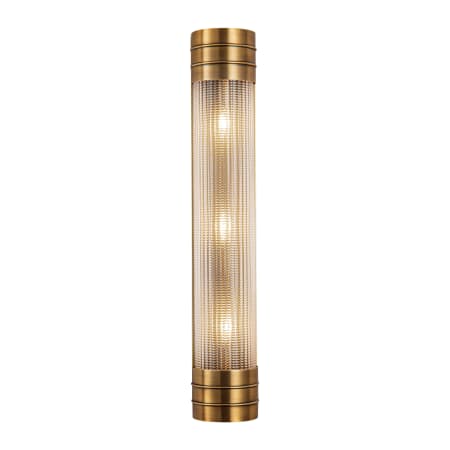 A large image of the Kuzco Lighting WV348224 Vintage Brass / Clear Prismatic Glass