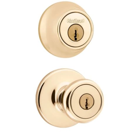 A large image of the Kwikset 690T Polished Brass