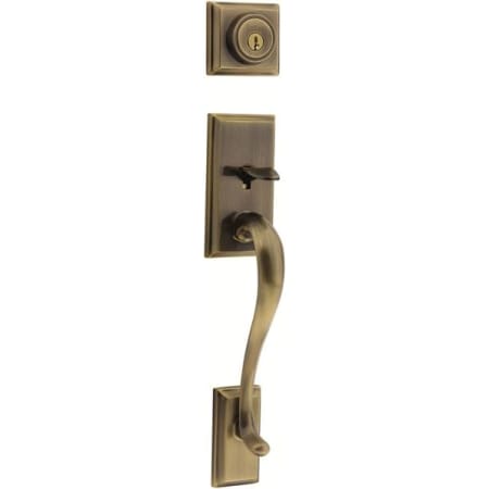 A large image of the Kwikset 801HE-LIP Antique Brass