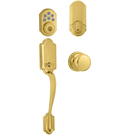 A large image of the Kwikset 815ANXH-909 Lifetime Polished Brass