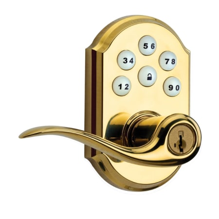 A large image of the Kwikset 911TNL Lifetime Polished Brass