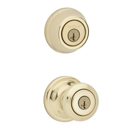 A large image of the Kwikset 991CN Polished Brass