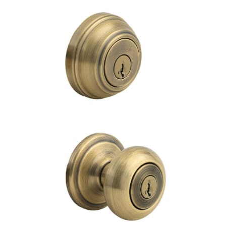 A large image of the Kwikset 991J Antique Brass