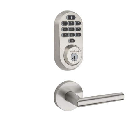 A large image of the Kwikset 154MILRDT-938WIFIKYPD-S Satin Nickel
