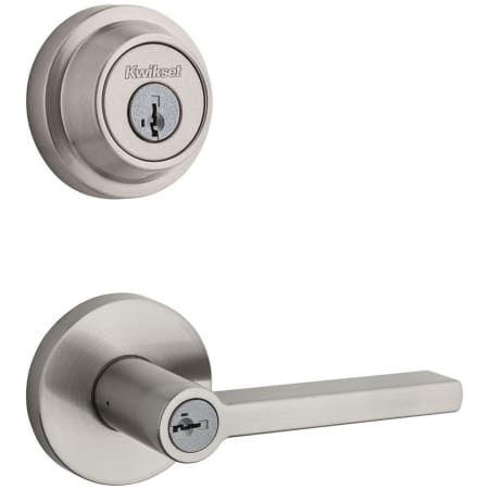 A large image of the Kwikset 156HFLRDT-660CRR-S Satin Nickel