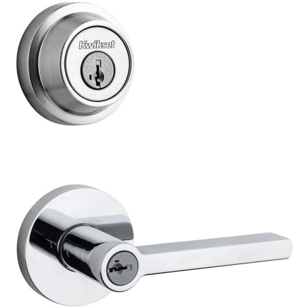 A large image of the Kwikset 156HFLRDT-660CRR-S Polished Chrome