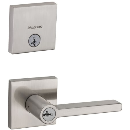 A large image of the Kwikset 156HFLSQT-258SQT-S Satin Nickel