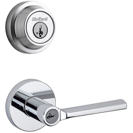 A large image of the Kwikset 156LSLRDT-660CRR-S Polished Chrome