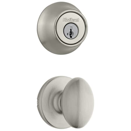 A large image of the Kwikset 200AO-660-S Satin Nickel