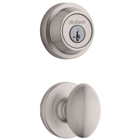 A large image of the Kwikset 200AO-660RDT-S Satin Nickel