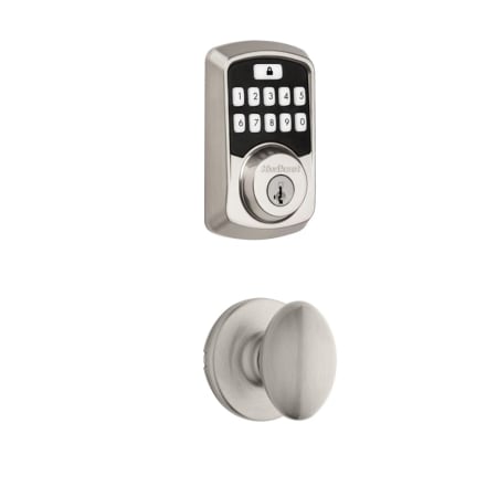 A large image of the Kwikset 200AO-942BLE-S Satin Nickel