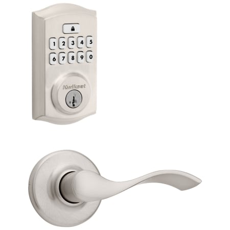 A large image of the Kwikset 200BL-9260TRL-S Satin Nickel