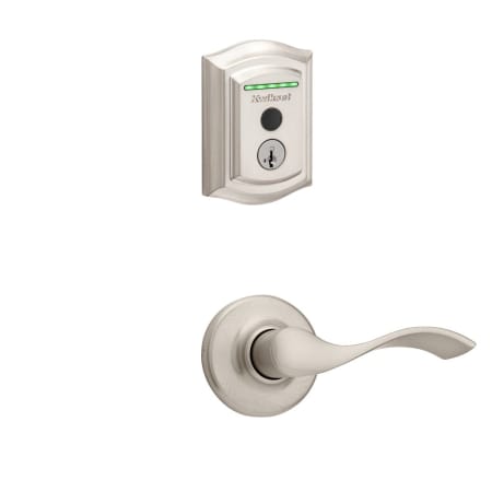 A large image of the Kwikset 200BL-959TRLFPRT-S Satin Nickel