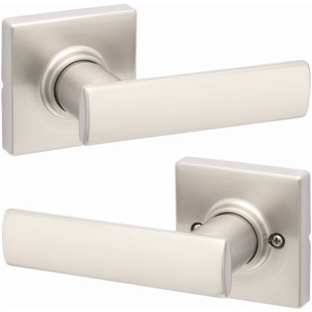 A large image of the Kwikset 200BRNLSQT Satin Nickel