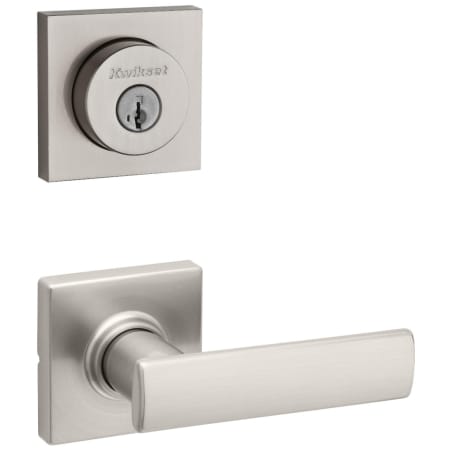 A large image of the Kwikset 200BRNLSQT-158SQT-S Satin Nickel