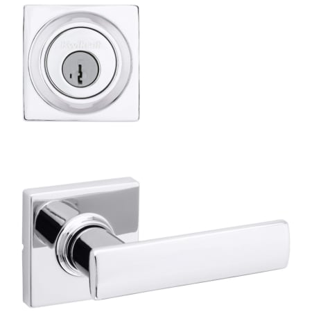 A large image of the Kwikset 200BRNLSQT-660SQT-S Polished Chrome