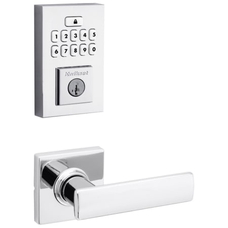 A large image of the Kwikset 200BRNLSQT-9260CNT-S Polished Chrome
