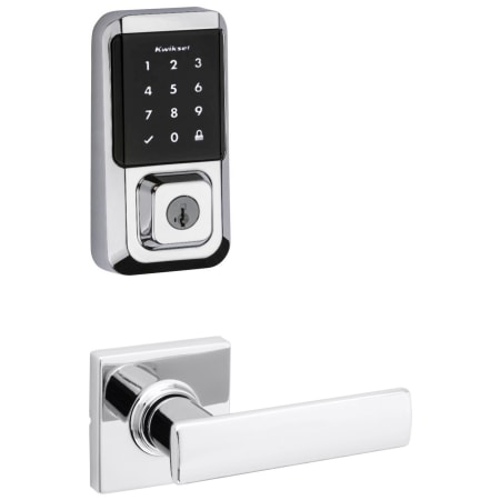A large image of the Kwikset 200BRNLSQT-939WIFITSCR-S Polished Chrome