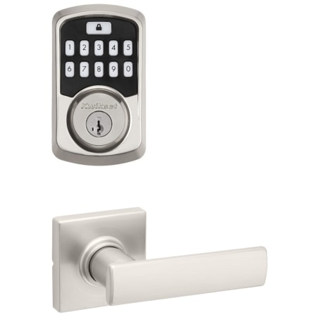 A large image of the Kwikset 200BRNLSQT-942BLE-S Satin Nickel