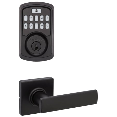 A large image of the Kwikset 200BRNLSQT-942BLE-S Matte Black