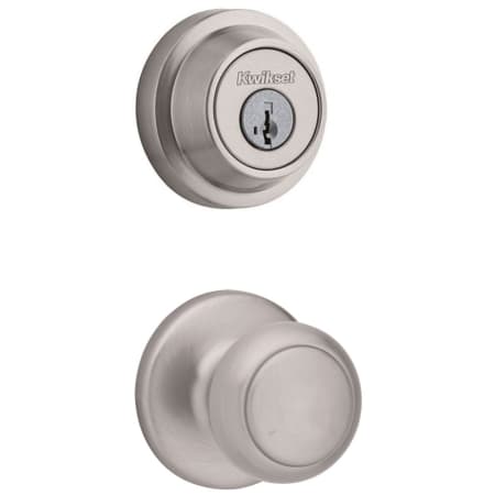 A large image of the Kwikset 200CV-660RDT-S Satin Nickel
