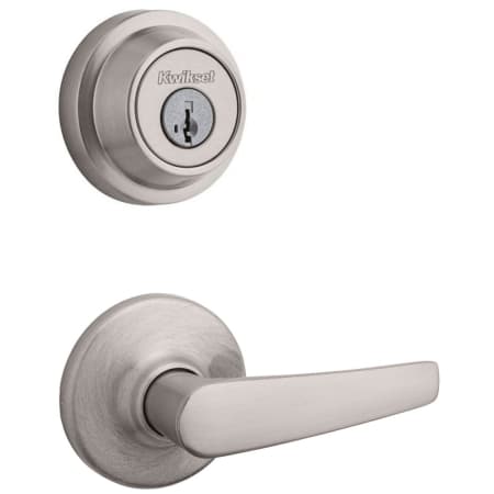 A large image of the Kwikset 200DL-660RDT-S Satin Nickel