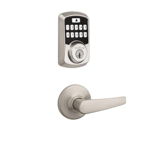 A large image of the Kwikset 200DL-942BLE-S Satin Nickel
