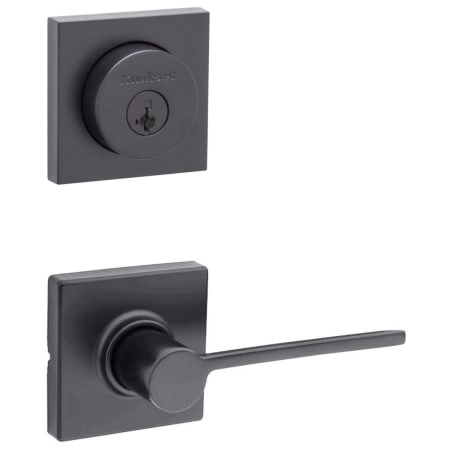 A large image of the Kwikset 200LRLSQT-158SQT-S Matte Black