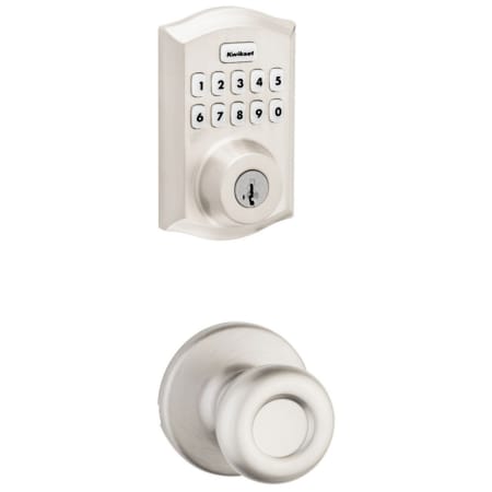 A large image of the Kwikset 200T-620TRLZW700-S Satin Nickel