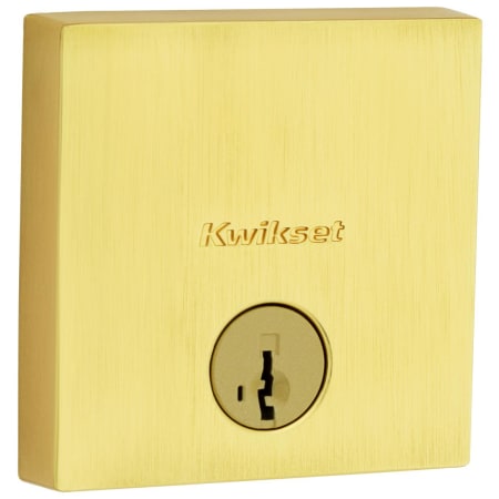 A large image of the Kwikset 258SQT-S Satin Brass