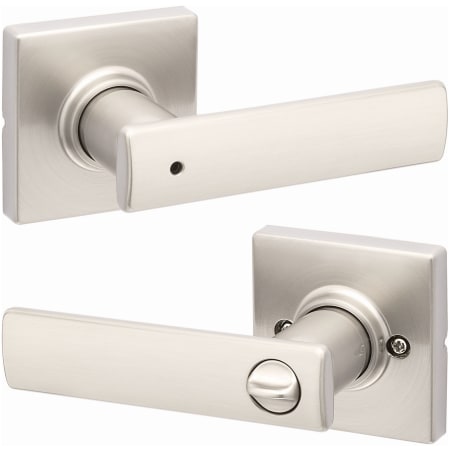 A large image of the Kwikset 300BRNLSQT Satin Nickel