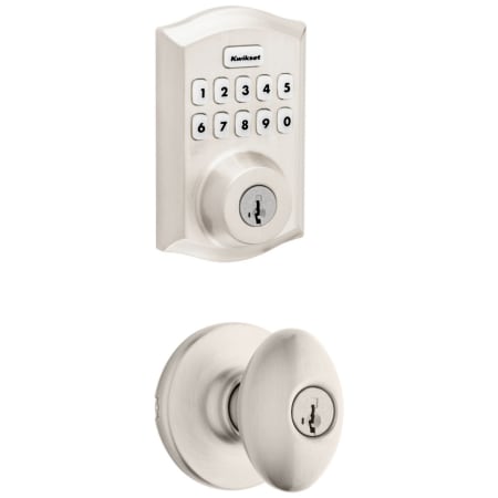 A large image of the Kwikset 400AO-620TRLZW700-S Satin Nickel