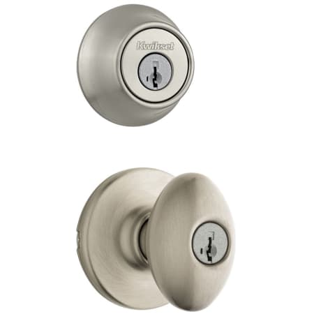 A large image of the Kwikset 400AO-660-S Satin Nickel