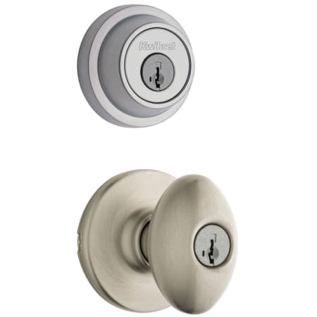 A large image of the Kwikset 400AO-660CRR-S Satin Nickel