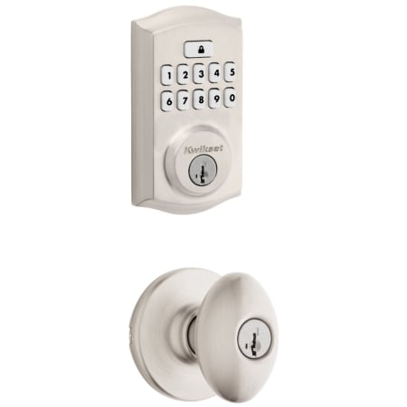 A large image of the Kwikset 400AO-9260TRL-S Satin Nickel