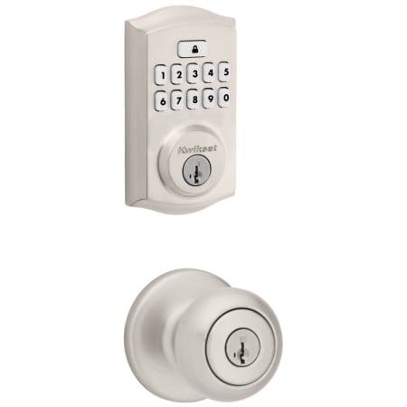 A large image of the Kwikset 400CV-9260TRL-S Satin Nickel