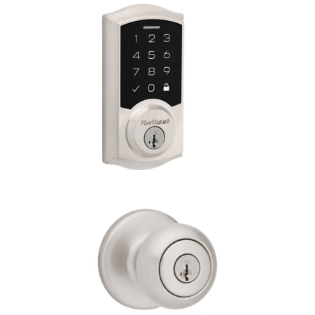 A large image of the Kwikset 400CV-9270TRL-S Satin Nickel