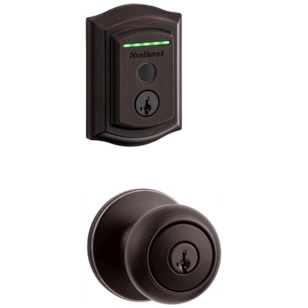 A large image of the Kwikset 400CV-959TRLFPRT-S Venetian Bronze