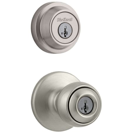 A large image of the Kwikset 400P-660CRR-S Satin Nickel
