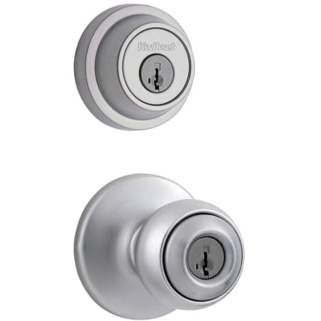A large image of the Kwikset 400P-660CRR-S Satin Chrome