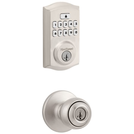 A large image of the Kwikset 400P-9260TRL-S Satin Nickel
