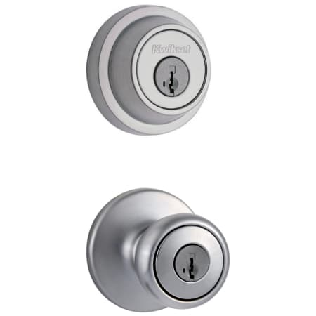 A large image of the Kwikset 400T-660RDT-S Satin Chrome