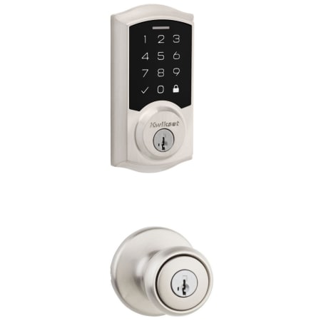 A large image of the Kwikset 400T-9270TRL-S Satin Nickel