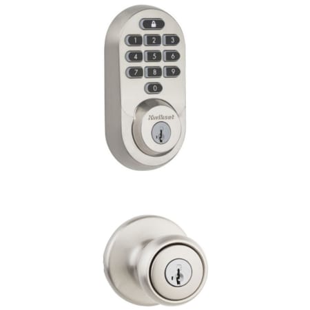 A large image of the Kwikset 400T-938WIFIKYPD-S Satin Nickel