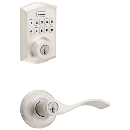 A large image of the Kwikset 405BL-620TRLZW700-S Satin Nickel