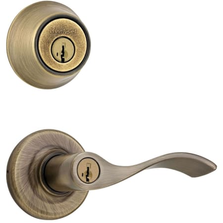 A large image of the Kwikset 405BL-660-S Antique Brass