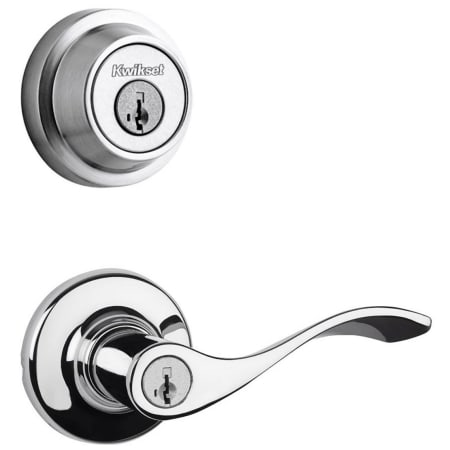 A large image of the Kwikset 405BL-660RDT-S Polished Chrome